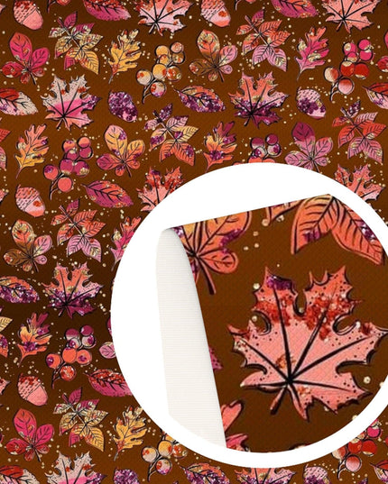Fall-Inspired Premium Vegan Leather - Versatile DIY Crafting Material for Creative Projects