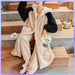 Cozy Coral Velvet Robe for Women - Plush Winter Bathrobe