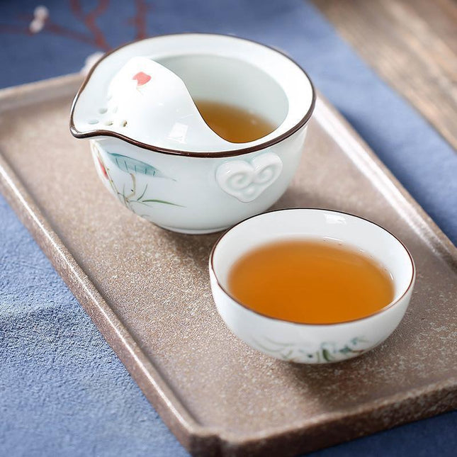 Sky Blue Elegance: Traditional Chinese Kung Fu Tea Set Collection