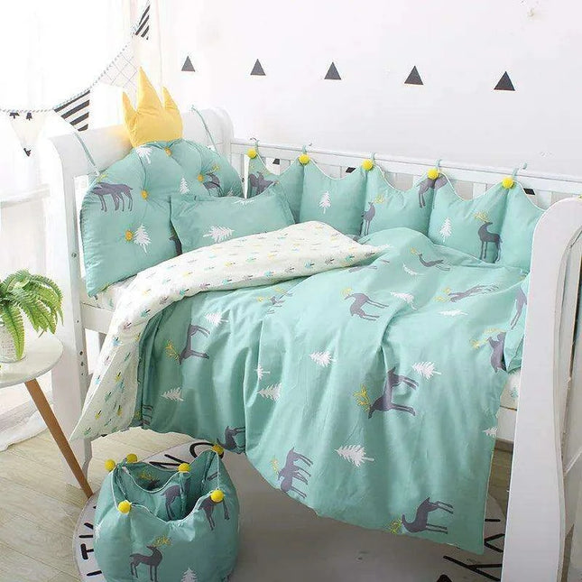 Nordic Chic 5-Piece Cotton Baby Crib Bedding Ensemble with Scandinavian Influence