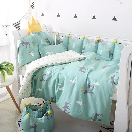 Nordic Chic 5-Piece Cotton Baby Crib Bedding Ensemble with Scandinavian Influence