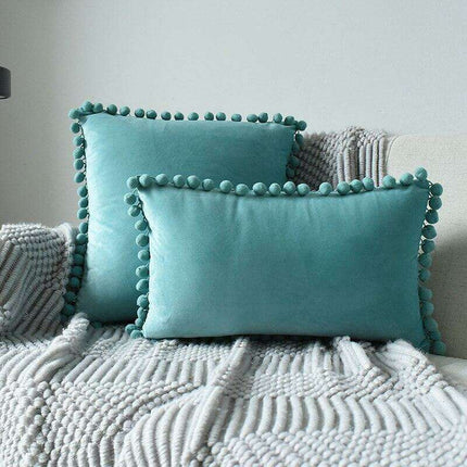 Luxurious Velvet Pillowcases with Whimsical Pom Pom Details - Ultimate Comfort and Charm
