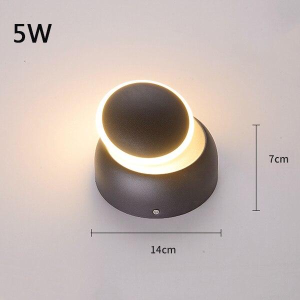 Rotatable 360° Wall Lamp Nordic LED Bedroom Bedside Wall Lights New Round Living Room Aisle Indoor Sconces Lamps Home Decor бра-0-Très Elite-black 5W-Warm White (2700-3500K)-Très Elite