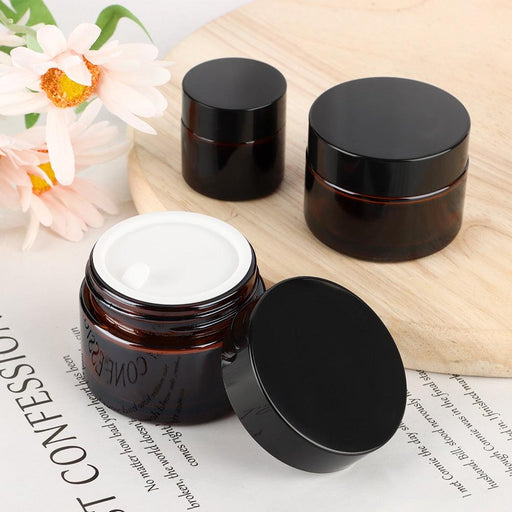 1PC 5ML-500ML Dark Brown Glass Refillable Bottle Travel Face Cream Jar Cosmetic Box Thermostability Empty Tight Waist Container-0-Très Elite-5ML-glass-Très Elite