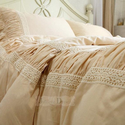 Elegance Redefined: Handcrafted Botanica Lace Bedding Collection in 100% Cotton