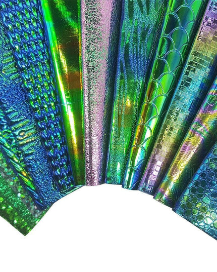 Lustrous Green Glitter Snake Skin Faux Leather Bow Crafting Kit