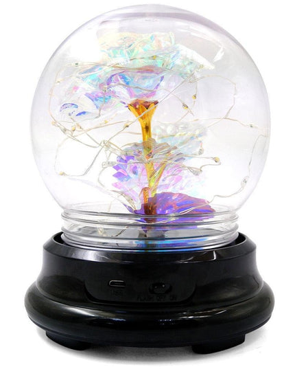 Eternal Glow Rose Dome - Illuminated Floral Beauty