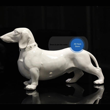 Dachshund Elegance: Exquisite Ceramic Guardian Statue for Timeless Home Decor