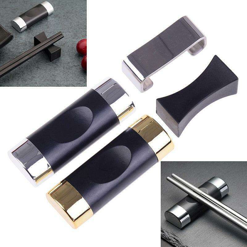 Chic Alloy Spoon Rest and Chopstick Organizer for an Elegant Dining Table