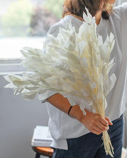 Timeless Elegance: Pack of 5 Preserved Orange Leaf Stems - Natural Floral Decor for Any Occasion