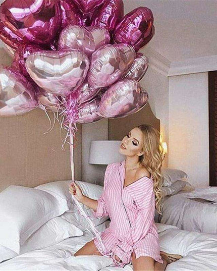 Rose Gold Heart-Shaped Foil Balloon Collection - Ideal for Every Celebration