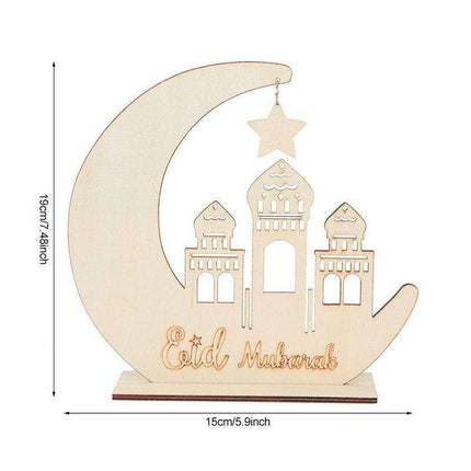 Chic Wooden Eid Mubarak Decoration: Celebrate in Elegance
