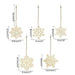Wooden Snowflake Hanging Pendants Set: 10 Pieces