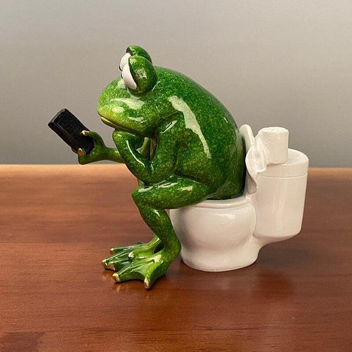 Playful Resin Frog Figurines - Adorable Kawaii Animal Statuettes for Stylish Home Decor