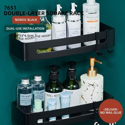 Stylish Wall-Mounted Bathroom Organizer in Premium Space Aluminum: A Luxurious Storage Solution