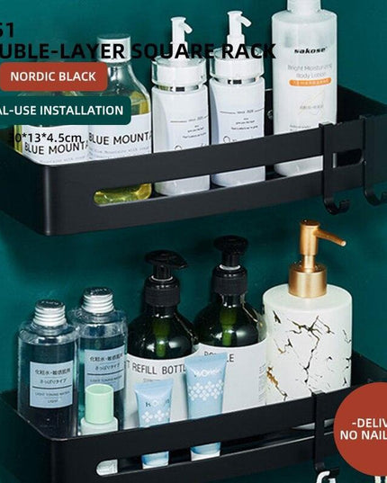 Stylish Wall-Mounted Bathroom Organizer in Premium Space Aluminum: A Luxurious Storage Solution