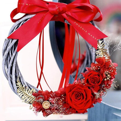 White Rattan Christmas Wreath Garland for Elegant Holiday Decor