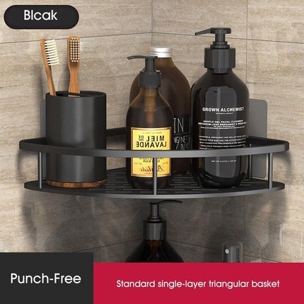 Stylish Wall-Mounted Space Aluminum Shower Organizer: Premium Bathroom Caddy