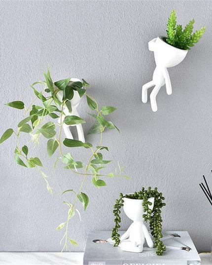 Stylish Nordic White Resin Mini Hanging Planters for Modern Home Decor