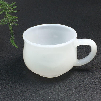 Sophisticated White Jade Glass Coffee Cup Set - Elevate Your Drinking Experience