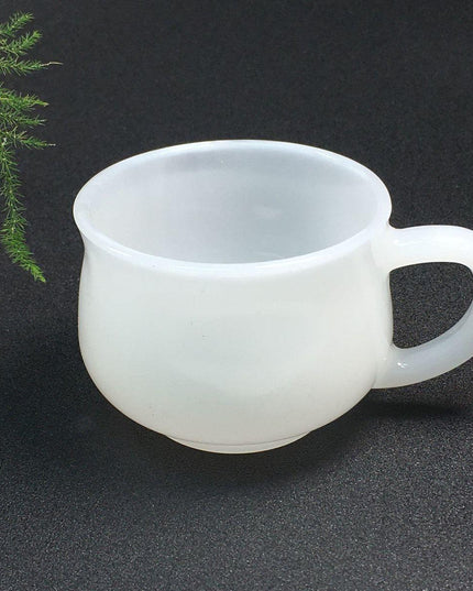 Sophisticated White Jade Glass Coffee Cup Set - Elevate Your Drinking Experience