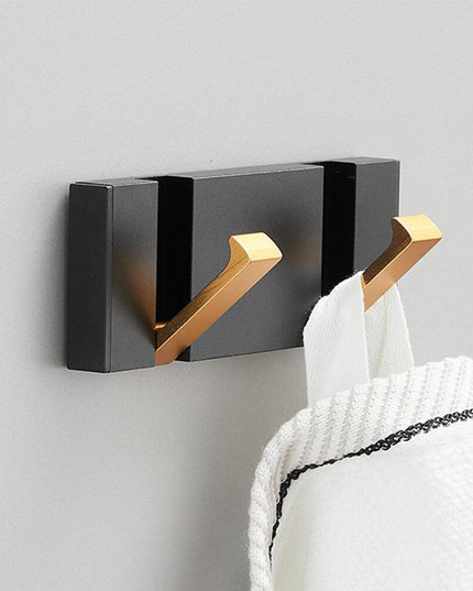 Modern Black Gold Compact Folding Towel Rack
