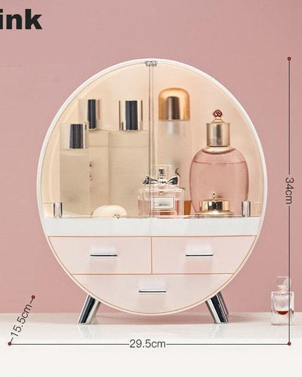 Elegant Makeup and Jewelry Storage Solution with Spacious Organization Compartments