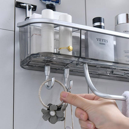 Modern Gray Triangular Bathroom Storage Rack - Sleek Plastic Organizer Solution