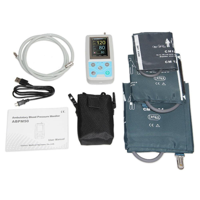 Portable 24-Hour Ambulatory Blood Pressure Monitor Holter with Software - Contec ABPM50