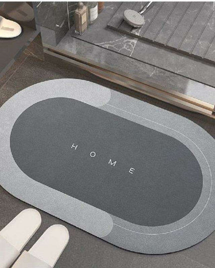 Luxury Suede Leather Diatom Earth Bath Mat with Superior Absorption and Quick-Dry Technology