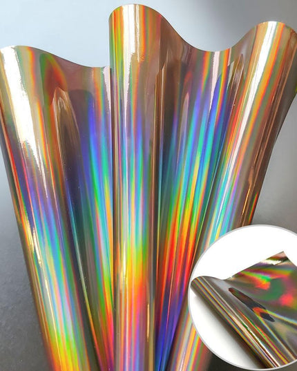 Iridescent Holographic Faux PU Leather Sheet for Creative DIY Projects