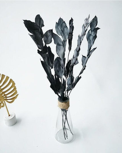 Timeless Elegance: Pack of 5 Preserved Orange Leaf Stems - Natural Floral Decor for Any Occasion