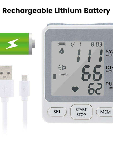 Voice-Activated Wireless Blood Pressure Monitor with USB Recharge - Simplified Health Tracking
