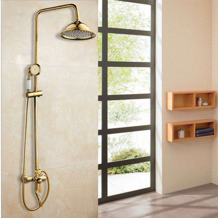 Luxurious Golden Opulence Brass Rainfall Shower Set