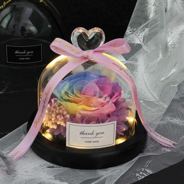 Timeless Elegance Glass Rose Showcase - A Symbol of Love and Grace