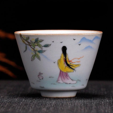 Handcrafted Ru Kiln Porcelain Tea Cup: A Sophisticated Touch to Your Tea Ritual