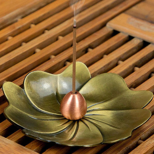 Lotus Zen Incense Burner: Exquisite Zinc Alloy Coil Holder Plate for Serenity
