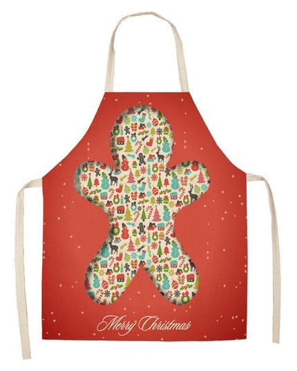 Merry Christmas Linen Cooking Apron - Essential Festive Attire & Gift Idea