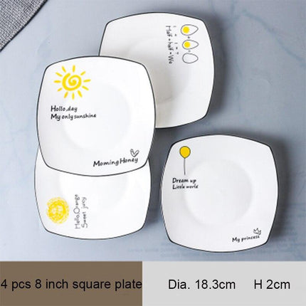 Nordic Charm Ceramic Dining Set - Contemporary Tableware Collection