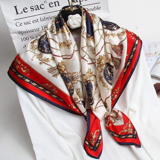 Silk Elegance: Women's Versatile Square Scarf - Luxe Bandana