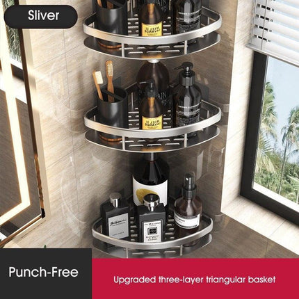 Stylish Wall-Mounted Space Aluminum Shower Organizer: Premium Bathroom Caddy
