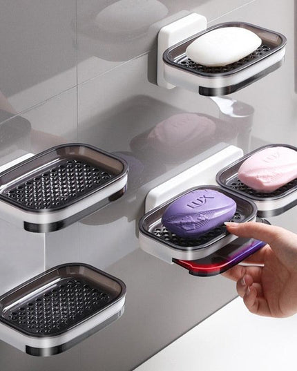 Double Layer Soap and Sponge Storage Shelf with Easy Installation and Draining Holder