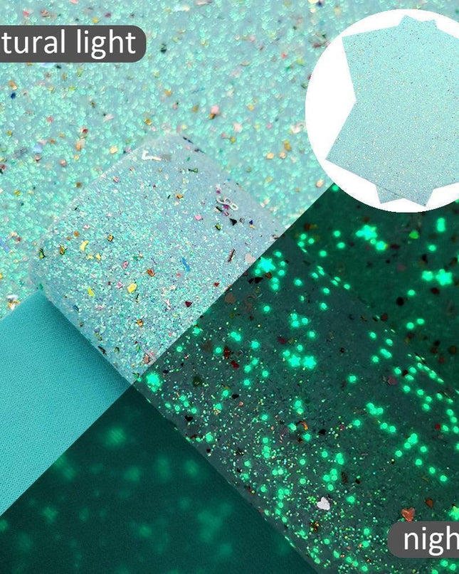 Luminous Sparkle Chunky Glitter Faux Leather Fabric - Crafting Magic