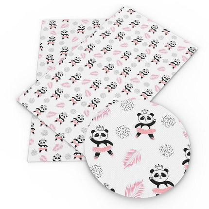 Panda Pattern Faux Leather Craft Sheet for Creative Projects