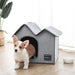 Winter Pet Retreat House with Dual Rooms and Interchangeable Pad - Choose from 2 Stylish Colors