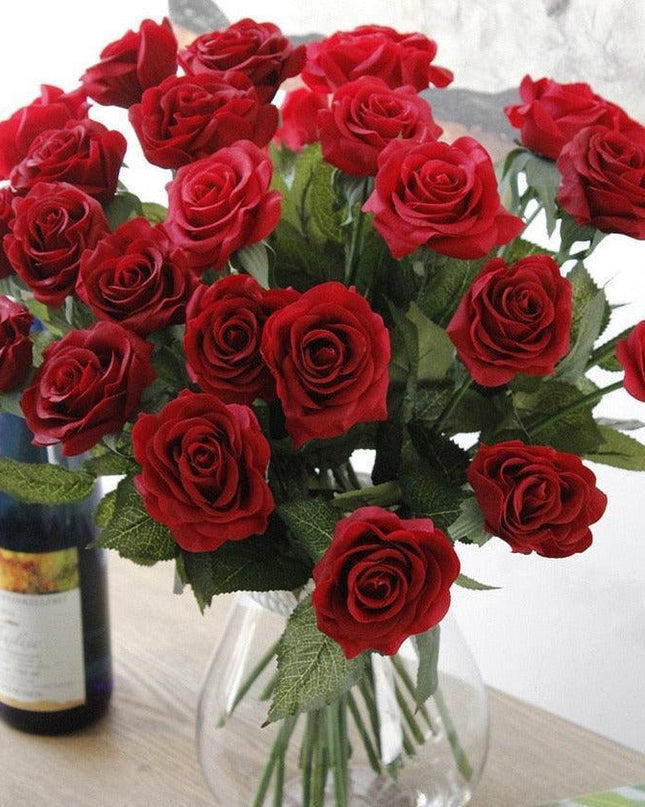 Lifelike Silk Latex Flower Bouquet - Pack of 10