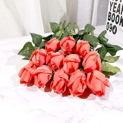 Realistic Silicone Rose Bud Bouquet - Eternal Floral Elegance