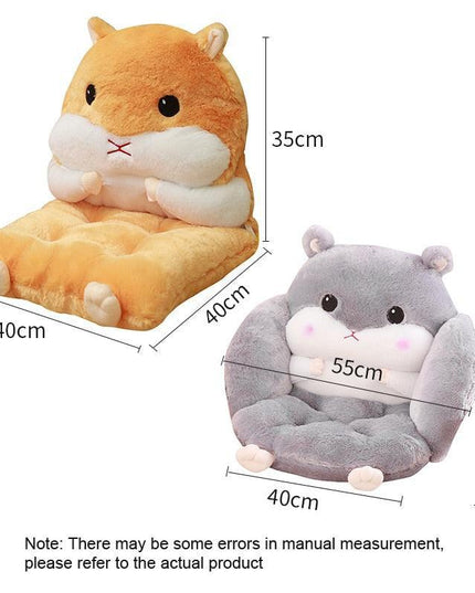 Charming Hamster-Themed Lumbar Support Pillow for Office Comfort