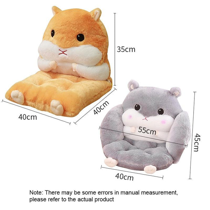 Cute Hamster-Inspired Back Office Chair Cushion