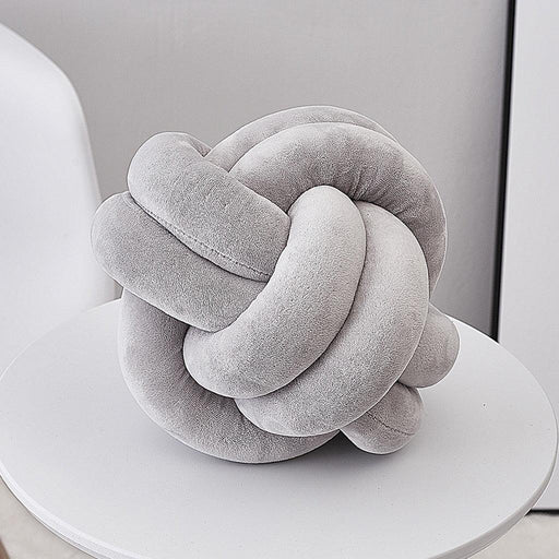 Soft Plush Hand-Woven Green Knot Cushion for Cozy Living Room
